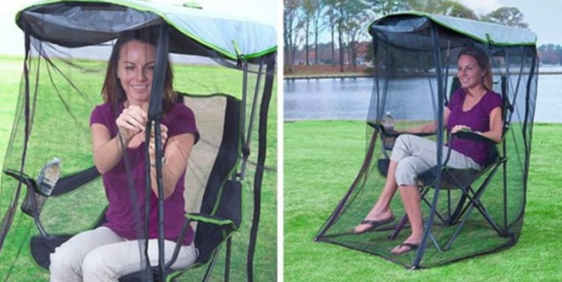 Cette chaise vous protège des moustiques et c'est le parfait accessoire de camping